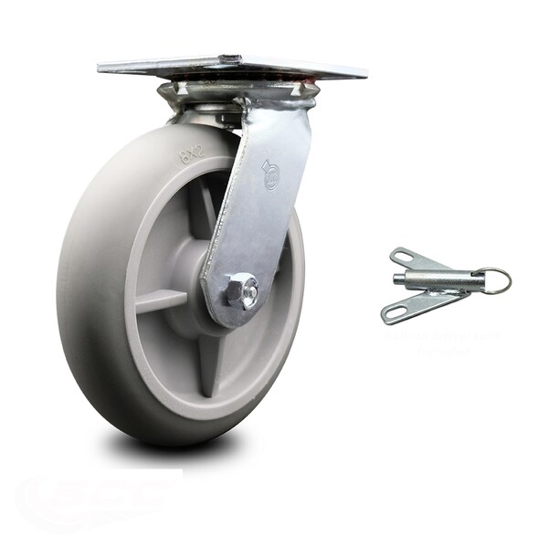 8 Inch Heavy Duty Thermoplastic Caster with Ball Bearing and Swivel Lock SCC